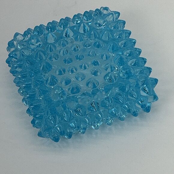 Vintage Brooke Glass Company Aqua Blue Hobnail Salt Cellar Tea Light Holder - Picture 3 of 11
